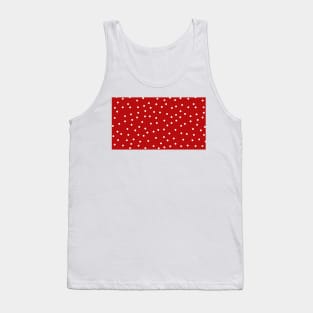 Red and white snow pattern. Minimalist Christmas pattern. Calm falling snowflakes trendy pattern in minimalistic style. Tank Top